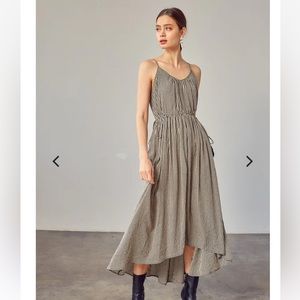 Mustard Seed Black Gingham Cami High Low Maxi